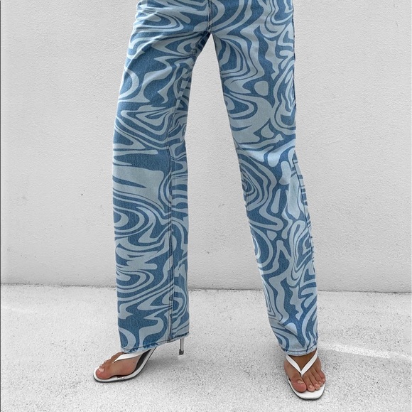 blue swirl jeans - Picture 3 of 3